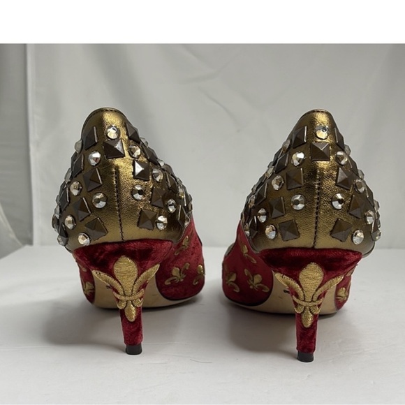 Dolce Gabbana velvet star heels with dust bag - Picture 4 of 7